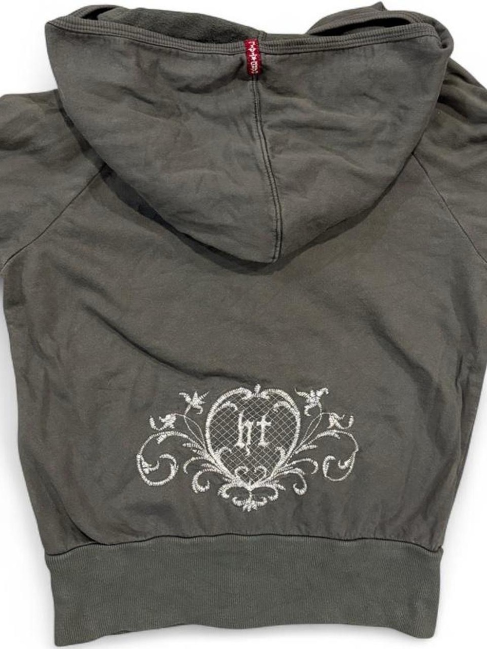 Y2K Hard Tail tramp stamp embroidery zip up hoodie